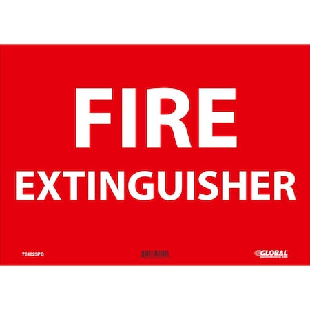Global Industrial Fire Extinguisher Sign, 10x14, Pressure Sensitive Vinyl 724223PB
